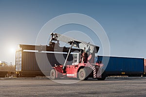 forklift handling container box