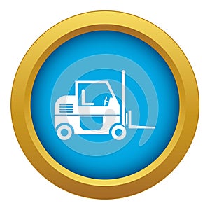 Forklift icon blue vector isolated