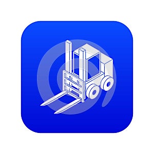 Forklift icon blue vector