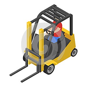 Forklift icon, isometric style photo