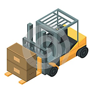 Forklift icon, isometric style