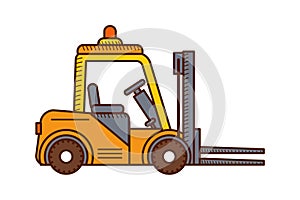 Forklift icon. Loader isolated on white background