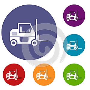 Forklift icons set