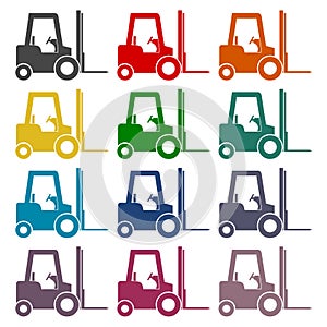 Forklift icons set