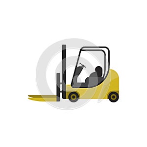 Forklift illustration on white background.