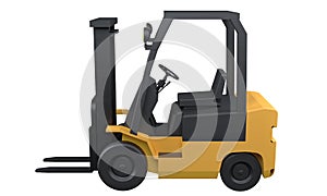 Forklift isolated on white background , 3D rendering