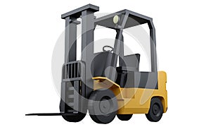 Forklift isolated on white background , 3D rendering
