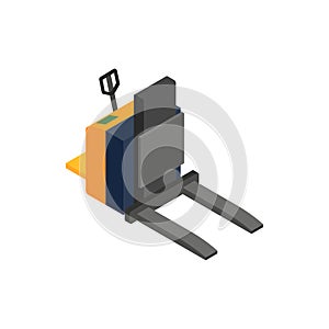 Forklift loader icon, isometric 3d style