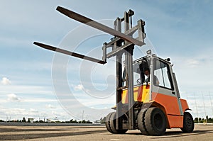 Forklift loader outdoors