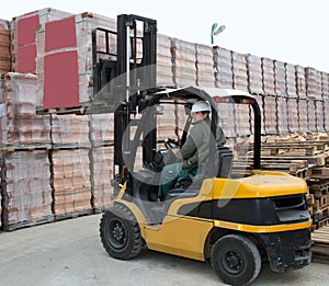 Forklift loader worker