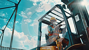 Forklift Operator at a Construction Site