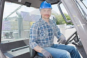forklift operator posing
