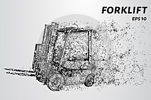 Forklift of particles. Forklift consists of circles and points