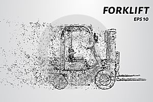 Forklift of particles. Forklift consists of circles and points