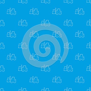 Forklift pattern vector seamless blue