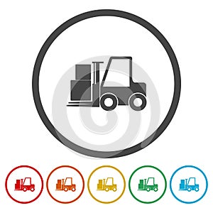 Forklift ring icon, color set