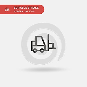 Forklift Simple vector icon. Illustration symbol design template for web mobile UI element. Perfect color modern pictogram on