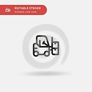 Forklift Simple vector icon. Illustration symbol design template for web mobile UI element. Perfect color modern pictogram on