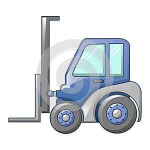 Forklift tractor icon, cartoon style