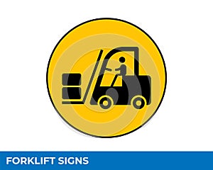 Forklift Traffic Caution Signs with Warning Message for Warehouse or Industrial Areas, Easy To Use And Print Design Templates.