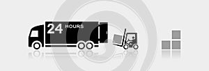Forklift truck and delivering lorry