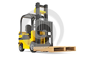 Forklift Truck with empty palette