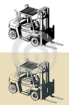 Forklift truck illustrations