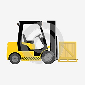 Forklift truck isolated photo