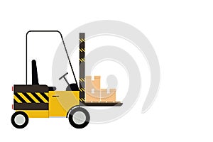 Forklift Truck isolated on white background with copy space for