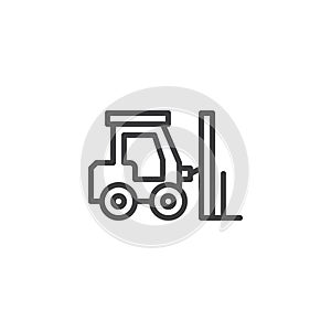 Forklift truck line icon