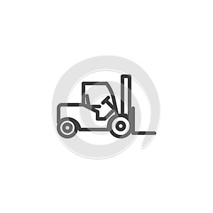 Forklift truck line icon