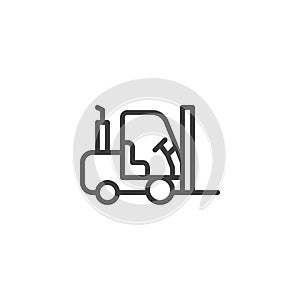 Forklift truck line icon