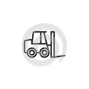 Forklift truck line icon