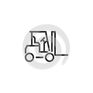 Forklift truck line icon