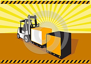 Forklift Truck Materials Handling Retro