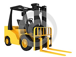 Forklift truck on white isolated background