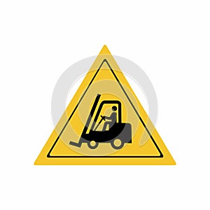 Forklift trucks and other industrial vehicles sign vector design