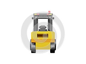 Forklift for use in warehouse vehicle model Forklift 3D rendering isolated on white backgrounds with clipping path illustration 3D