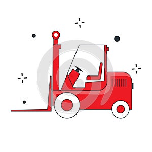 Forklift Vector Illustration Icon