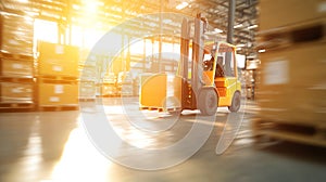 forklift in a warehouse, AI generated