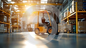 forklift in a warehouse, AI generated