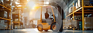 forklift in a warehouse, AI generated