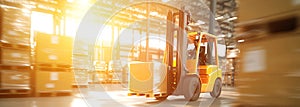 forklift in a warehouse, AI generated