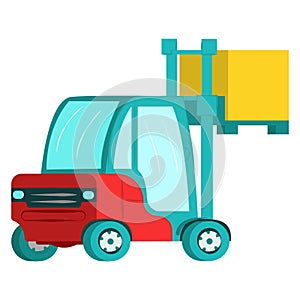 Forklifts reliable heavy loader truck. vector illustration isolated on white Heavy duty equipment, forklift