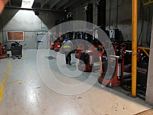 Forklifts in Warehouse