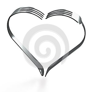 Forks heart isolated