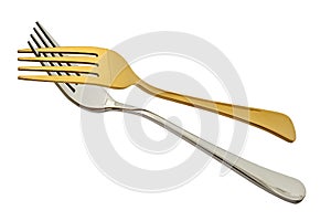 Forks isolated white background, with clipping path