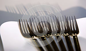 Forks in a line