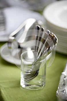 Forks served in glassess