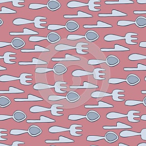 Forks, spoons, snd knifes seamless vector pattern